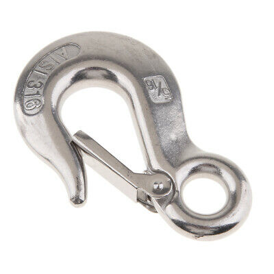 SS 316 SLIP EYE HOOK WITH SAFETY LATCH